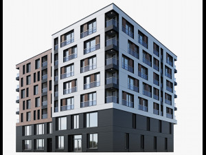modern residential building 6 3D-Modell