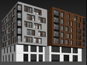 modern residential building 6 3D-Modell