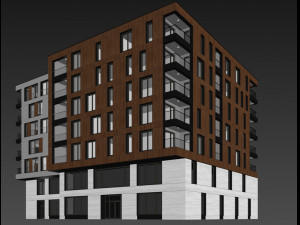 modern residential building 6 3D-Modell