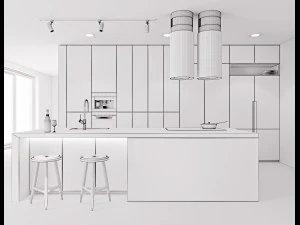 сучасна кухня 3 3D Модель