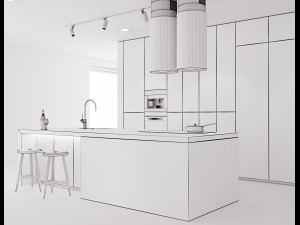 modern kitchen 3 Modelo 3D