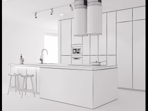 сучасна кухня 3 3D Модель