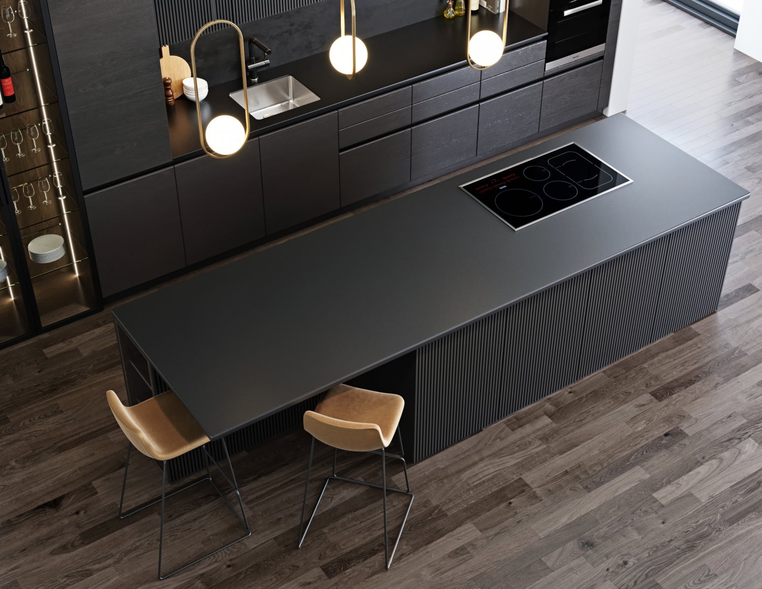 Black Modern Kitchen 3D Модель In Кухня 3DExport
