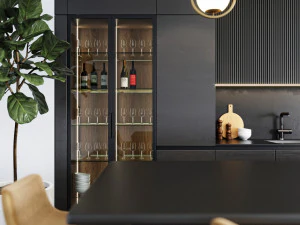 black modern kitchen 3D Model