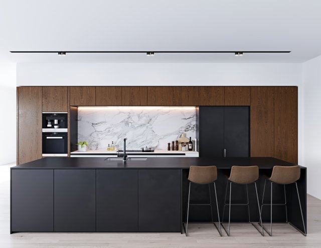 modern kitchen 2 Modelo 3D .c4d .max .obj .3ds .fbx .stl .blend 