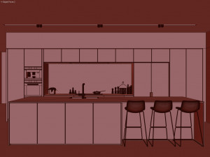modern kitchen 2 Modelo 3D