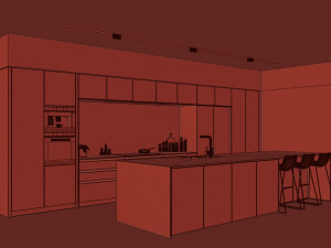 modern kitchen 2 Modelo 3D