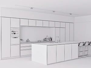 modern kitchen 2 3D Model