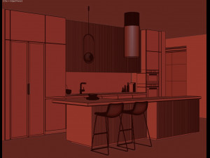 modern kitchen 3 Modello 3D