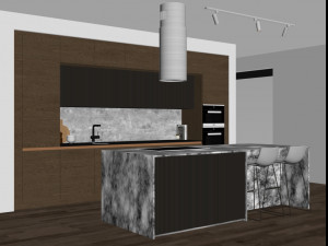 modern kitchen 4 Model 3D
