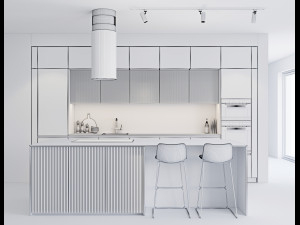 modern kitchen 4 Model 3D