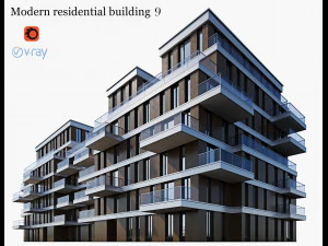modern residential building 9 3D Model