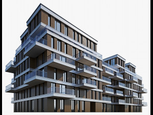modern residential building 9 Modelo 3D