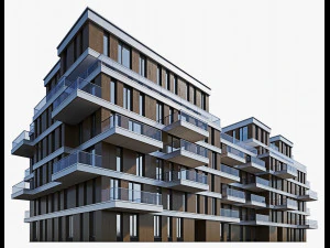 modern residential building 9 3D Model