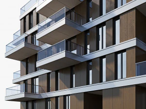 modern residential building 9 3D Model