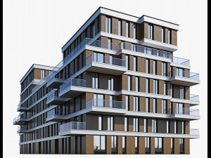 modern residential building 9 Modelo 3D
