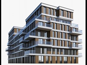 modern residential building 9 3D Model