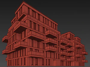 modern residential building 9 3D Model