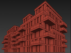 modern residential building 9 Modelo 3D