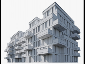modern residential building 9 Modelo 3D