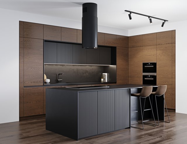 modern kitchen 5 3D Model .c4d .max .obj .3ds .fbx .stl .blend 