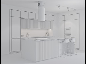 modern kitchen 5 3D Model