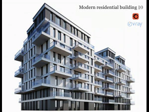 modern residential building 10 3D Model