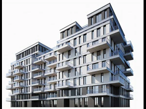 modern residential building 10 3D Model