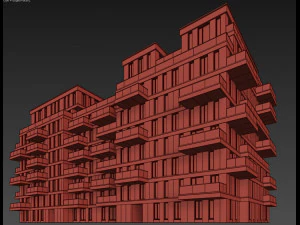 modern residential building 10 3D Model