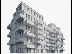 modern residential building 10 3D Model