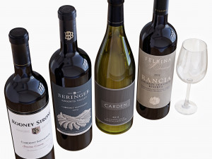 wine bottle set 7 3D Модель