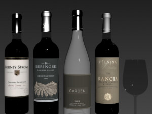 wine bottle set 7 3D Модель
