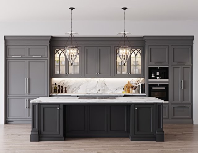 classic kitchen 1 3D Модель .c4d .max .obj .3ds .fbx .stl .blend 