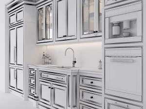 classic kitchen 1 3D Model
