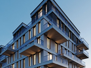 modern residential building 10 night 3D 모델