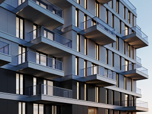 modern residential building 10 night 3D 모델