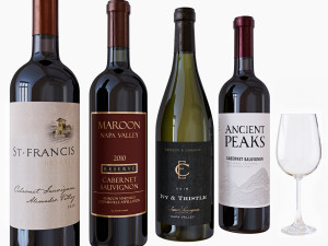 wine bottle set 9 3D Модель