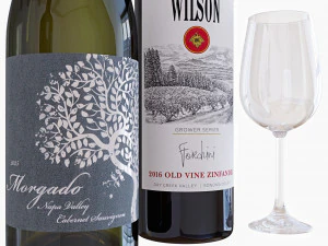 conjunto de garrafa de vinho 10 Modelo 3D