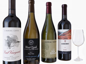 wine bottle set 11 Modelo 3D