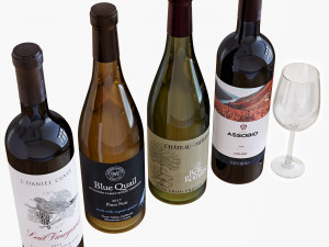 wine bottle set 11 Modelo 3D
