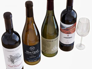 wine bottle set 11 3D Model