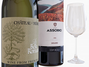 wine bottle set 11 Modelo 3D