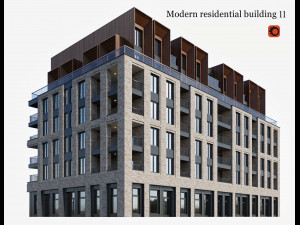 modern residential building 11 3D 모델