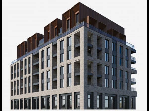 modern residential building 11 3D Model