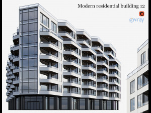 modern residential building 12 3D Model