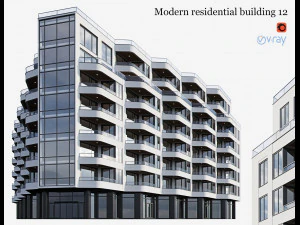 современный жилой дом 12 3D Модель