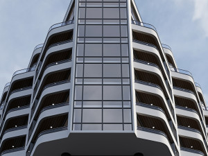 modern residential building 12 Modello 3D