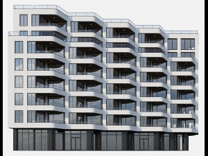 modern residential building 12 Modello 3D