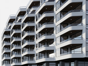 modern residential building 12 Modello 3D