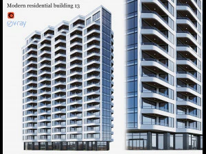 edificio residenziale moderno 13 Modello 3D